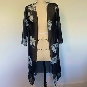 Sheer, black kimono
